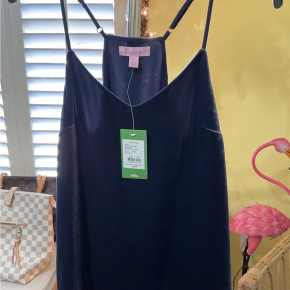 Lilly Pulitzer NWT Dusk Velvet Tank Top True Navy $88 Size XS WOW! - Picture 2 of 6